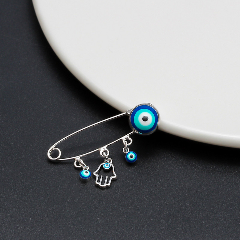 Pandantive de mână ochi de modă Ace de culoare auriu/argintiu Cataramă de cristal Guler cu agrafă Ac Accesorii de bijuterii pentru bărbați, 1buc