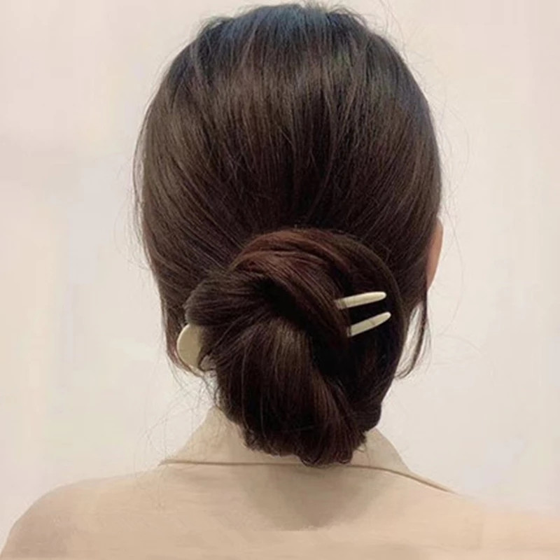 2021 m. retro spalvinga akrilo U formos geometrinė plaukų lazdelės Paprasta juodai balta tinklelis netaisyklingas lygus plaukų segtukas mergaitėms