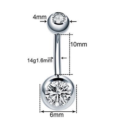 1PC G23 titan cristal bijuterie curbate barbell inele buric inele buric piercing Nombril Ombligo piercing bijuterii fermecătoare