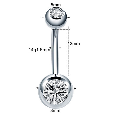 1PC G23 titan cristal bijuterie curbate barbell inele buric inele buric piercing Nombril Ombligo piercing bijuterii fermecătoare