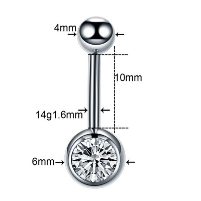 1PC G23 titan cristal bijuterie curbate barbell inele buric inele buric piercing Nombril Ombligo piercing bijuterii fermecătoare