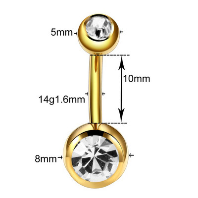 1PC G23 titan cristal bijuterie curbate barbell inele buric inele buric piercing Nombril Ombligo piercing bijuterii fermecătoare