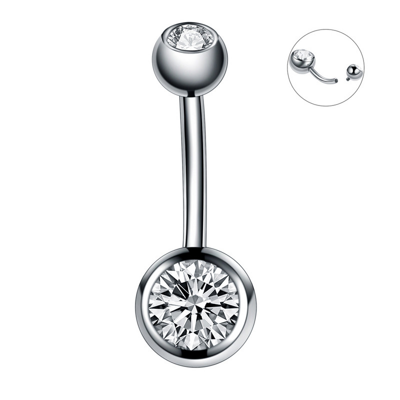 1PC G23 titan cristal bijuterie curbate barbell inele buric inele buric piercing Nombril Ombligo piercing bijuterii fermecătoare