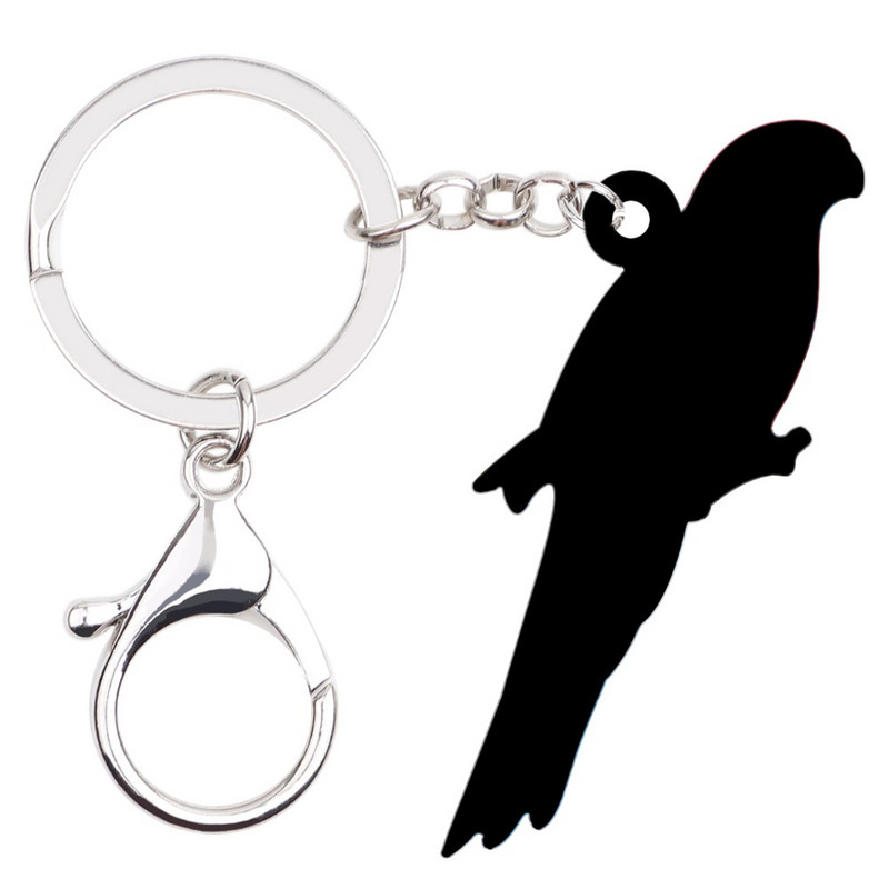 Bonsny Acrilic Crimson Rosella Papagal Pasăre Breloc Breloc Suport Inel Bijuterii Animal Tropic pentru Femei Fete Geantă Breloc mașină