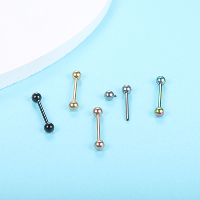 1 tk titaanist keele augustamine sisemine niit nippel barbell Lengua augustamine 16G 14G kõrvarõngas Helix Tragus keha ehete hoidja