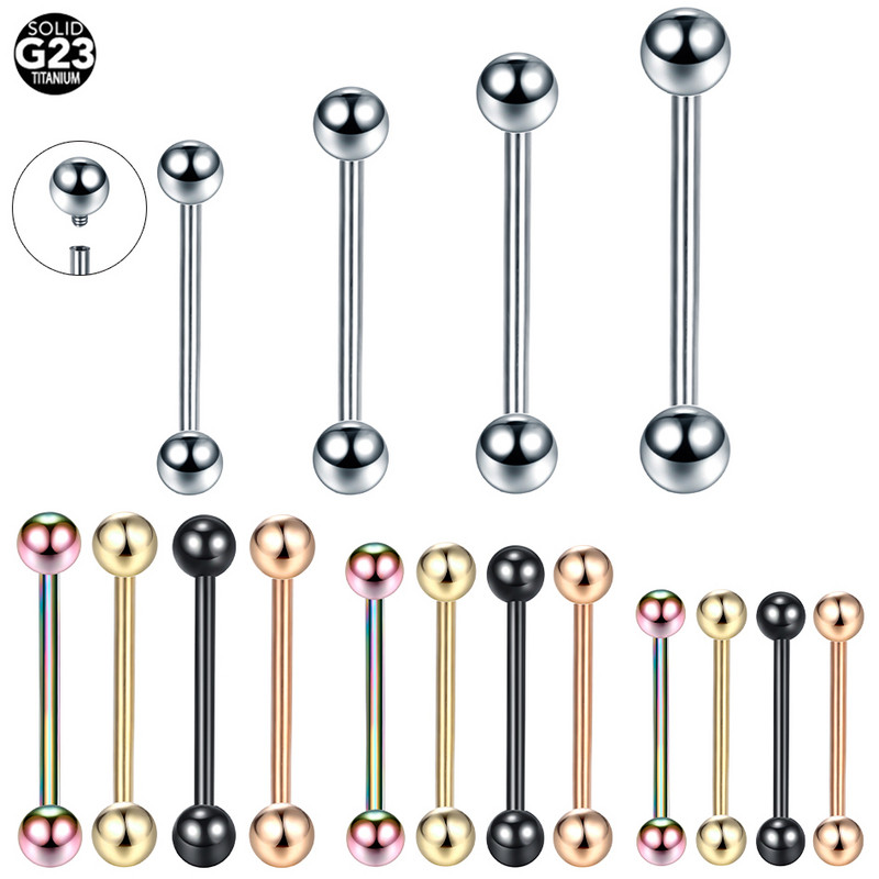 1 tk titaanist keele augustamine sisemine niit nippel barbell Lengua augustamine 16G 14G kõrvarõngas Helix Tragus keha ehete hoidja