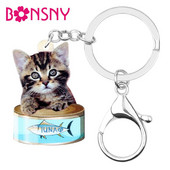 Bonsny Acrilic Conserve Pisicuță Pisică Breloc Breloc Moda Animale drăguțe Bijuterii pentru animale de companie pentru femei Fete Adolescenți Charms O mulțime de cadou