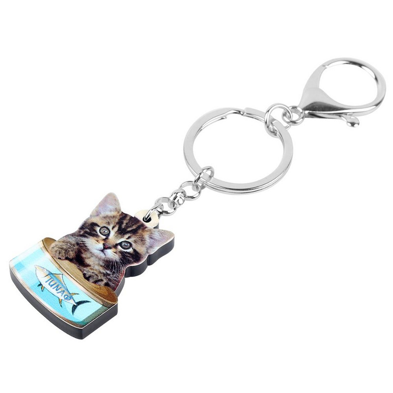 Bonsny Acrilic Conserve Pisicuță Pisică Breloc Breloc Moda Animale drăguțe Bijuterii pentru animale de companie pentru femei Fete Adolescenți Charms O mulțime de cadou