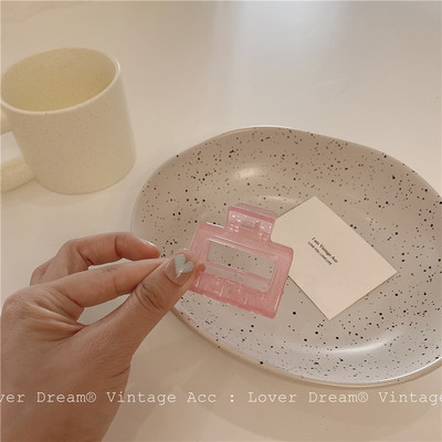 Korėjos Retro Pink serijos marginti plaukų letena netaisyklingi geometriniai tuščiaviduriai stačiakampiai sujungiami plaukų segtukai moterims, dovanos