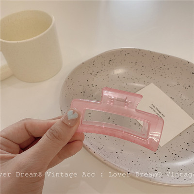 Korėjos Retro Pink serijos marginti plaukų letena netaisyklingi geometriniai tuščiaviduriai stačiakampiai sujungiami plaukų segtukai moterims, dovanos