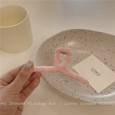 Korėjos Retro Pink serijos marginti plaukų letena netaisyklingi geometriniai tuščiaviduriai stačiakampiai sujungiami plaukų segtukai moterims, dovanos