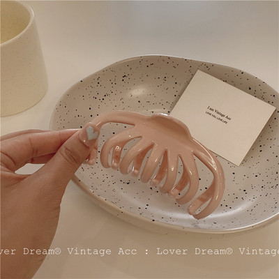 Korėjos Retro Pink serijos marginti plaukų letena netaisyklingi geometriniai tuščiaviduriai stačiakampiai sujungiami plaukų segtukai moterims, dovanos