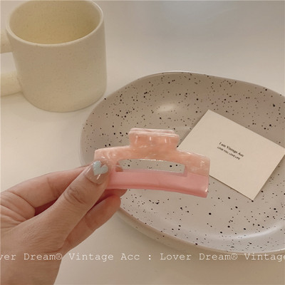 Korėjos Retro Pink serijos marginti plaukų letena netaisyklingi geometriniai tuščiaviduriai stačiakampiai sujungiami plaukų segtukai moterims, dovanos