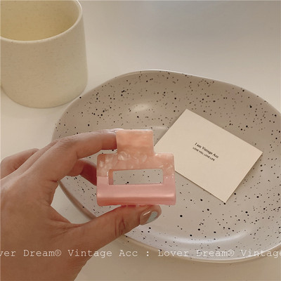 Korėjos Retro Pink serijos marginti plaukų letena netaisyklingi geometriniai tuščiaviduriai stačiakampiai sujungiami plaukų segtukai moterims, dovanos