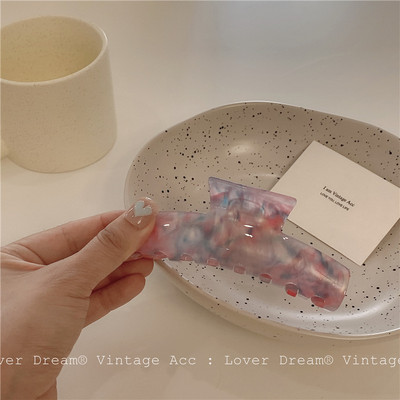 Korėjos Retro Pink serijos marginti plaukų letena netaisyklingi geometriniai tuščiaviduriai stačiakampiai sujungiami plaukų segtukai moterims, dovanos