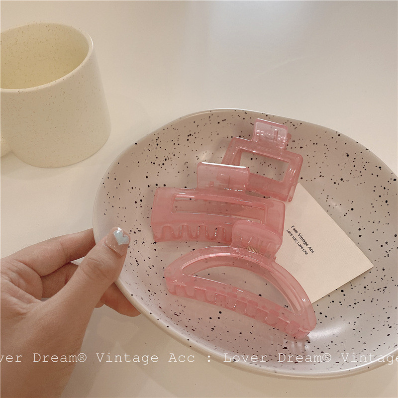 Korėjos Retro Pink serijos marginti plaukų letena netaisyklingi geometriniai tuščiaviduriai stačiakampiai sujungiami plaukų segtukai moterims, dovanos