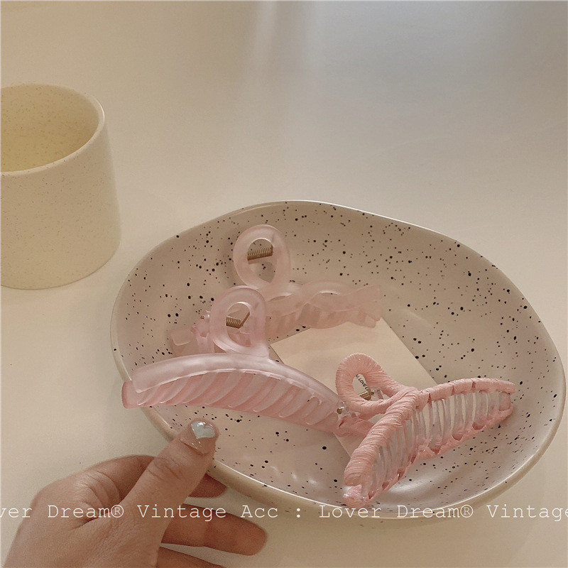 Korėjos Retro Pink serijos marginti plaukų letena netaisyklingi geometriniai tuščiaviduriai stačiakampiai sujungiami plaukų segtukai moterims, dovanos