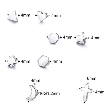 10 бр./лот титаниева звезда, микро дермални пиърсинг, сърце, луна, дермална котва, горна част на кожата, водолаз, повърхност, пиърсинг на Daith Helix, секс бижута