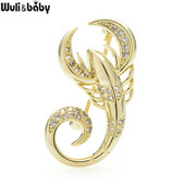 Wuli&baby Broșe cehe cu strass scorpion pentru femei unisex 2 culori petrecere cu insecte broșă casual ace Cadouri