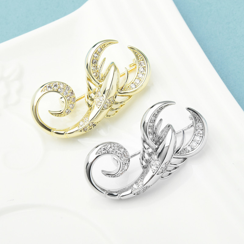 Wuli&baby Broșe cehe cu strass scorpion pentru femei unisex 2 culori petrecere cu insecte broșă casual ace Cadouri