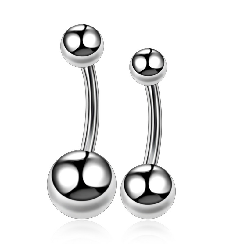 Reducere 1PC G23 titan curbat Barbell Piercing pentru buric Inele pentru buric Piercing pentru corp Nombril Ombligo Bijuterii 14g