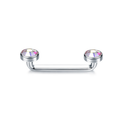 1PC Piercing din titan 14G Filet Intern Cristal CZ Bara de Suprafață Barbell Industrială Micro Ancore Dermale Inele Sex Bijuterii pentru corp