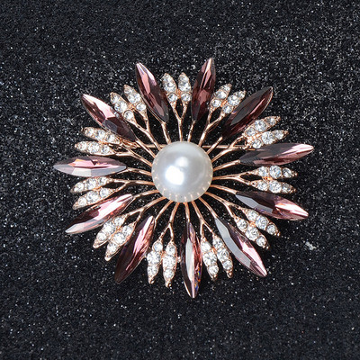 Noua Brose Cristal Floarea Soarelui Pentru Femeie Petrecere Nunta Aliaj Corsaj Pin Accesorii Esarfa Brosa Cadou