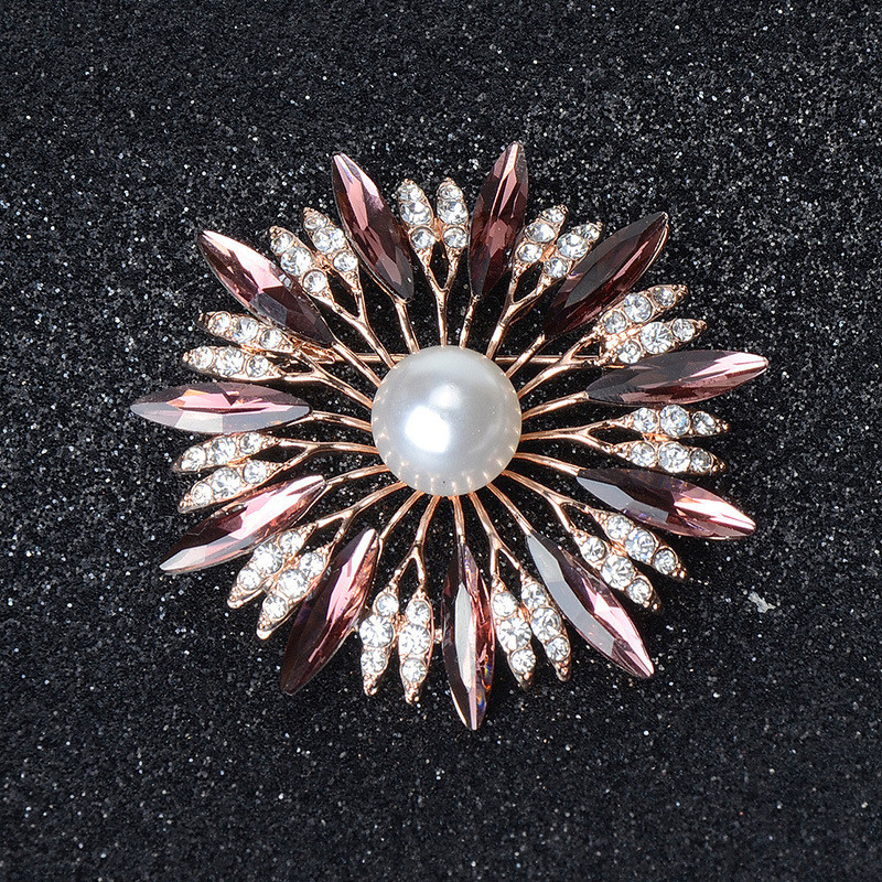 Noua Brose Cristal Floarea Soarelui Pentru Femeie Petrecere Nunta Aliaj Corsaj Pin Accesorii Esarfa Brosa Cadou