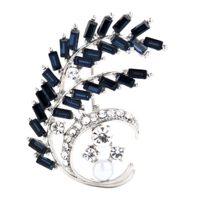 Prabangi mėlyna, raudona, krištolo perlų puokštė, sagė moterims, elegantiškos vakarėlio vestuvėms sužadėtuvių papuošalų dovanos