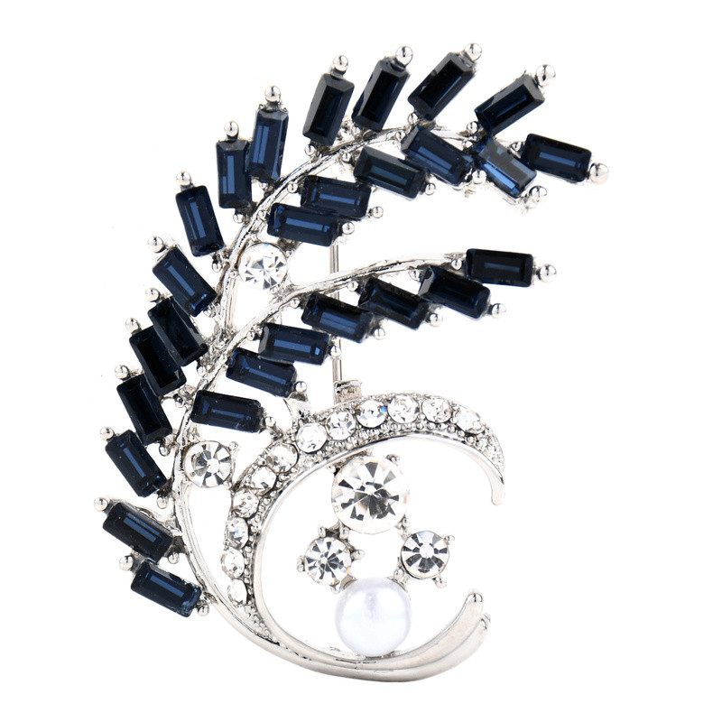 Prabangi mėlyna, raudona, krištolo perlų puokštė, sagė moterims, elegantiškos vakarėlio vestuvėms sužadėtuvių papuošalų dovanos