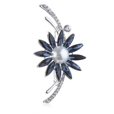 2 culori Fashion Pearl Crystal Pin Strass Floare Petrecere Birou Broșe Bijuterii Accesorii pentru haine