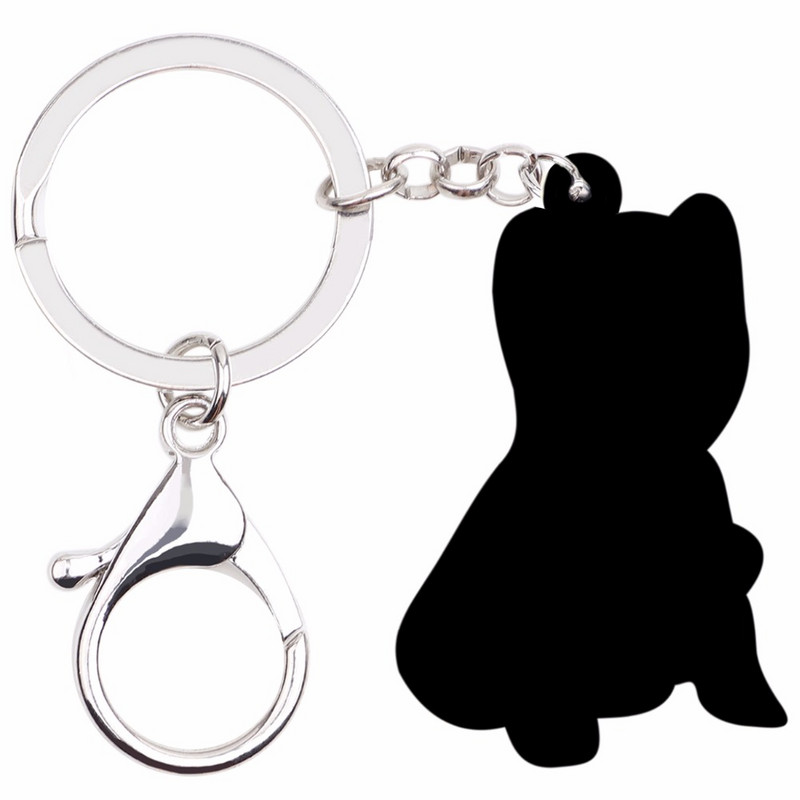 Bonsny acrilic drăguț câine Western Highland Terrie breloc breloc inel bijuterii animale la modă pentru femei fete geantă mașină farmece