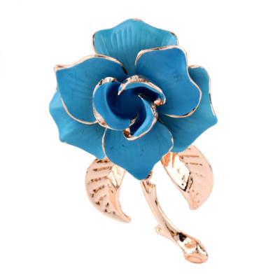 Broșă cu flori de gardenie din aliaj în 3 culori, cu picurare de ulei, pentru femei, floare vintage, drăguță, broșă creativă, bijuterii