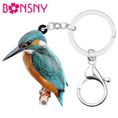 Breloc Bonsny acrilic dulce kingfisher Breloc chei pasăre animal drăguț Breloc bijuterii pentru femei, copii, adolescenți, cadouri de modă
