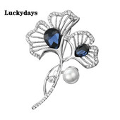 Xingyunday Ginkgo lapų sagė moteriška sintetinė perlinė sagė sagė fiksuota drabužių rudens ir žiemos palto aksesuarai