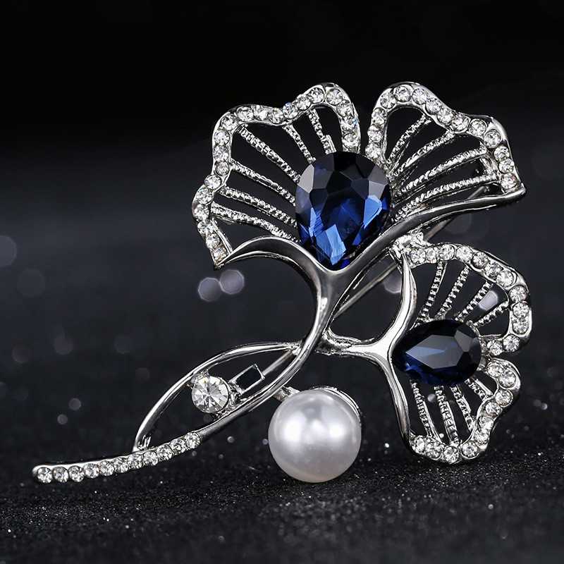 Xingyunday Ginkgo lapų sagė moteriška sintetinė perlinė sagė sagė fiksuota drabužių rudens ir žiemos palto aksesuarai