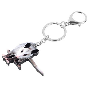 Μπρελόκ Bonsny Ακρυλικό Γκρι Όποσομ Long Lovely Animal Keyring Κοσμήματα για γυναίκες Παιδικά κορίτσια Μοντέρνα αξεσουάρ για πορτοφόλι αυτοκινήτου