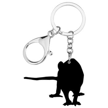 Μπρελόκ Bonsny Ακρυλικό Γκρι Όποσομ Long Lovely Animal Keyring Κοσμήματα για γυναίκες Παιδικά κορίτσια Μοντέρνα αξεσουάρ για πορτοφόλι αυτοκινήτου