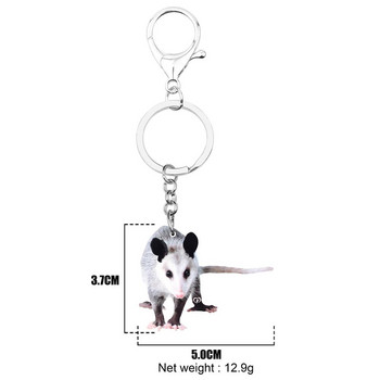 Μπρελόκ Bonsny Ακρυλικό Γκρι Όποσομ Long Lovely Animal Keyring Κοσμήματα για γυναίκες Παιδικά κορίτσια Μοντέρνα αξεσουάρ για πορτοφόλι αυτοκινήτου