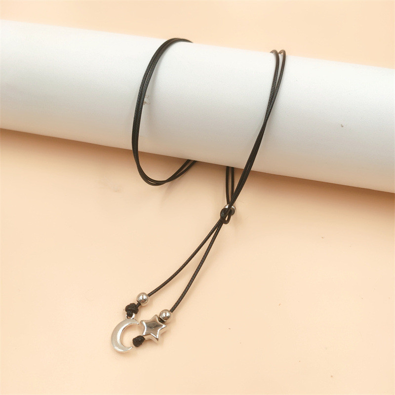 Brățară de piele de gleznă pentru femei, inimă, stele și luni, gleznă pentru surfer, bijuterii pentru picioare de plajă Boho Cadouri pentru mama gifrls