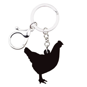 Bonsny Statement Acrylic Farm Chicken Hen Keychains Keychains Ring Fowl Animal Jewels for Women Girls Handbag Charms Χονδρική