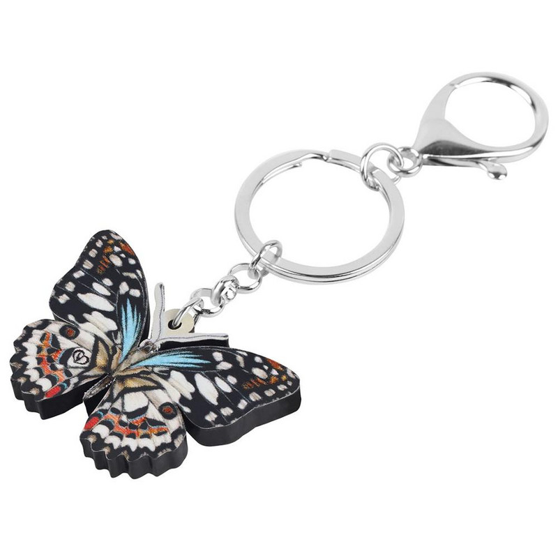 Breloc cu fluture cu coadă de rândunică acrilic Bonsny Breloc Breloc cu animale Bijuterii pentru femei, fete, bărbați, cadou amuzant, decorare portofel