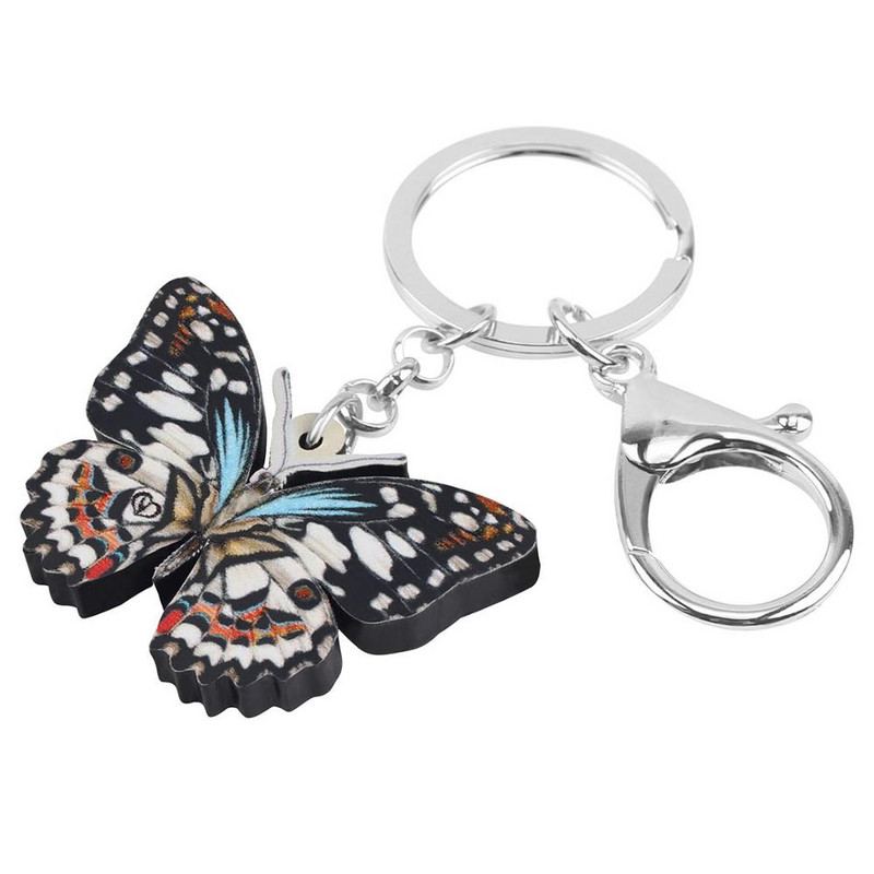 Breloc cu fluture cu coadă de rândunică acrilic Bonsny Breloc Breloc cu animale Bijuterii pentru femei, fete, bărbați, cadou amuzant, decorare portofel