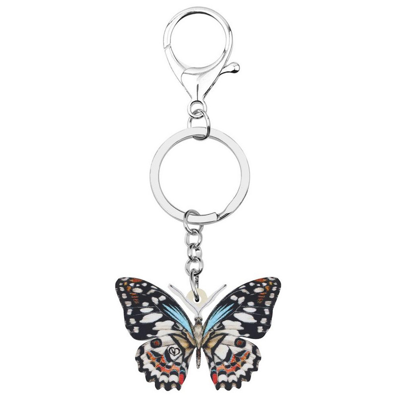 Breloc cu fluture cu coadă de rândunică acrilic Bonsny Breloc Breloc cu animale Bijuterii pentru femei, fete, bărbați, cadou amuzant, decorare portofel