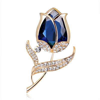 Rhinestone emailiga punase roosi tulbi prossid naistele lilleline kleit mantel Aksessuaarid peoprossid sõbrapäeva kingitused