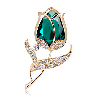 Rhinestone emailiga punase roosi tulbi prossid naistele lilleline kleit mantel Aksessuaarid peoprossid sõbrapäeva kingitused