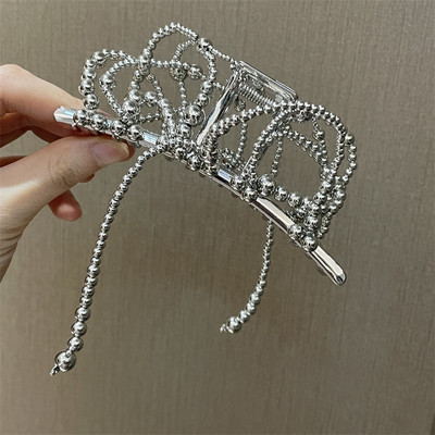 2022 Agrafă de păr tip fluture lichid metal pentru femei pentru spate clemă de prindere pentru cap Bandă geometrică Accesorii de păr la modă pentru femei