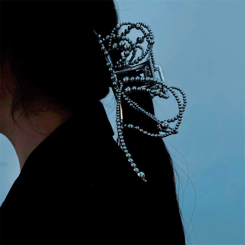 2022 Agrafă de păr tip fluture lichid metal pentru femei pentru spate clemă de prindere pentru cap Bandă geometrică Accesorii de păr la modă pentru femei