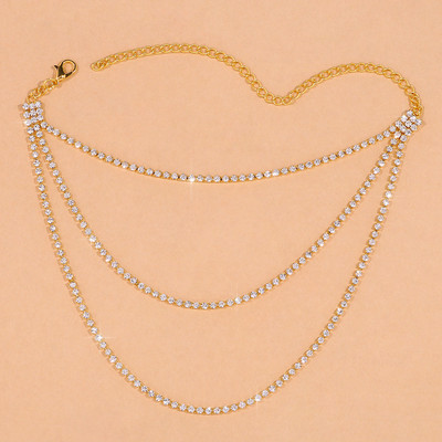 Moda 3 straturi cristal glezna bratara toc inalt decor Bijoux femme picior lant glezna bijuterii picioare sandale desculte pentru femei