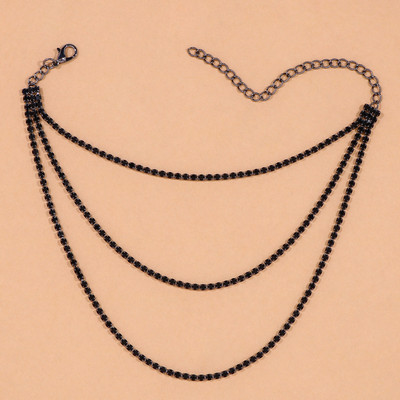 Moda 3 straturi cristal glezna bratara toc inalt decor Bijoux femme picior lant glezna bijuterii picioare sandale desculte pentru femei